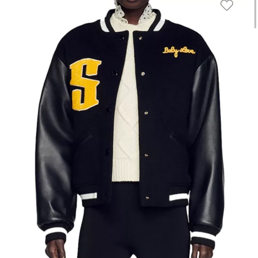 Sandro Baby Love Varsity Jacket